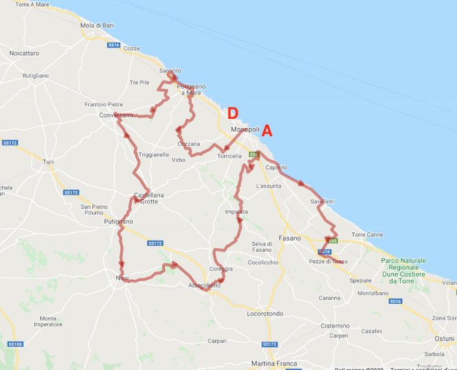 Dal Mar Adriatico alla Valle d'Itria - Itinerario in bicicletta