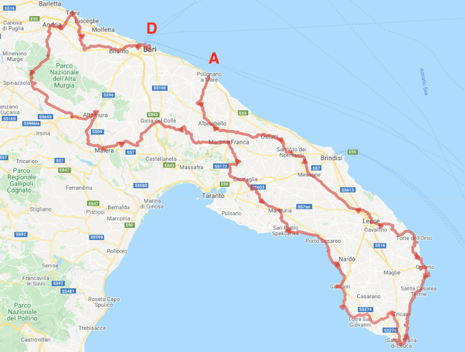 Grand Tour Puglia - Itinerario in bicicletta