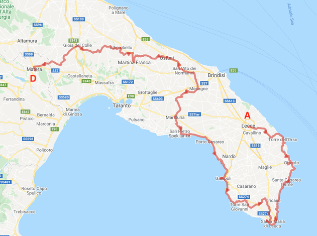 Dai Sassi di Matera al Salento in 9 giorni - Itinerario in bicicletta